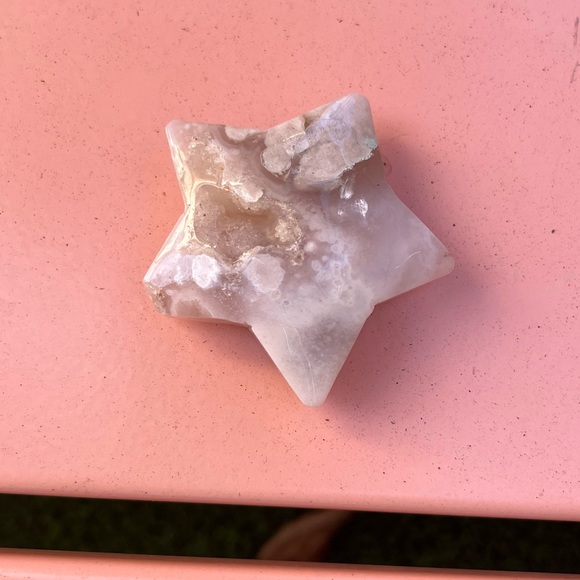 Flower Agate carved star & moon crystal pair 🌙⭐️✨ - Picture 6 of 9